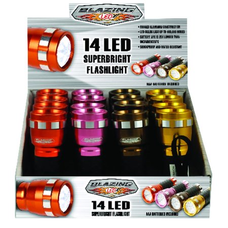 BLAZING LEDZ 14 LED 85 lm Assorted LED Flashlight AAA Battery 302502
